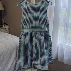 Blue striped dress.  Perfect for a summer wedding.